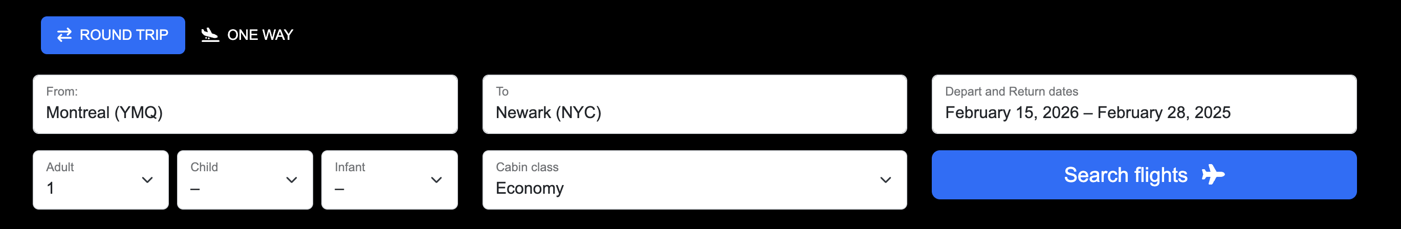 Barre de parametres sur page de resultats pour modifications rapides